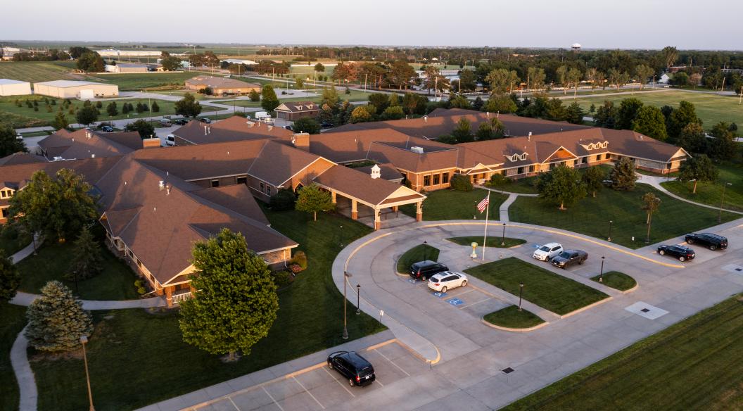 aerial view of building